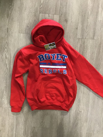 Boyet Jr. High Red 2 Color Unisex Fleece Hoodie