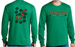 6 & 5 oz Long Sleeve Tee Kelly Green & Natural