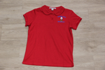 Cypress Cove Elem Red Girl 50/50 Pique Peter Pan Collar Polo